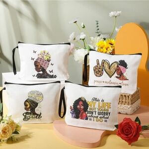 NWOT- Canvas Zipped Multi Purpose Organizer Bags- 4pc